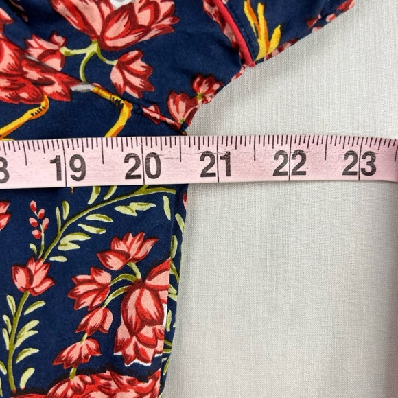 Print fresh Pajama Top Womens XS Shirt Queen Bird Button Up Short Sleeve - Picture 9 of 11